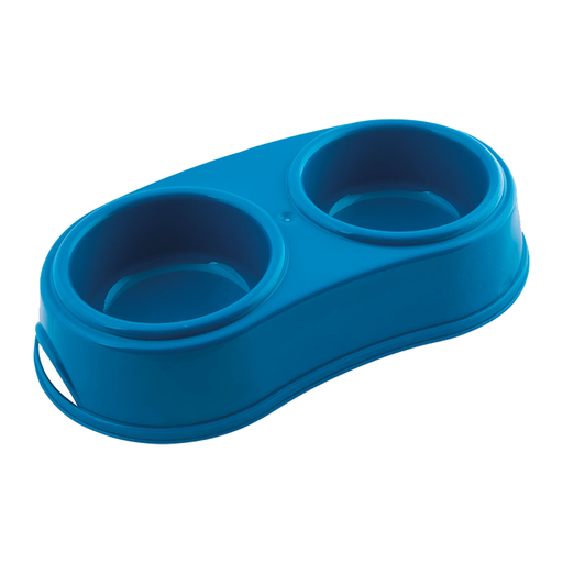 [8016040100145] Georplast Plastic Double Antislip Pet Bowl Large Assorted Colors