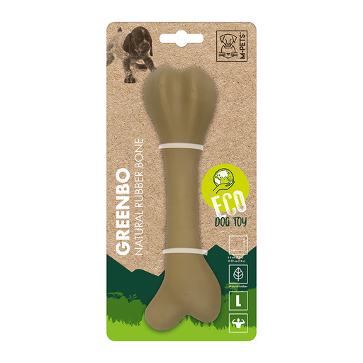 [6953182735076] M-PETS Greenbo Natural Rubber Bone Dog Toy Large