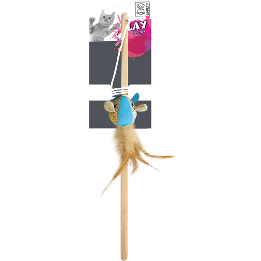 [6953182710868] M-PETS Mouse Cat Wand Assorted Colors