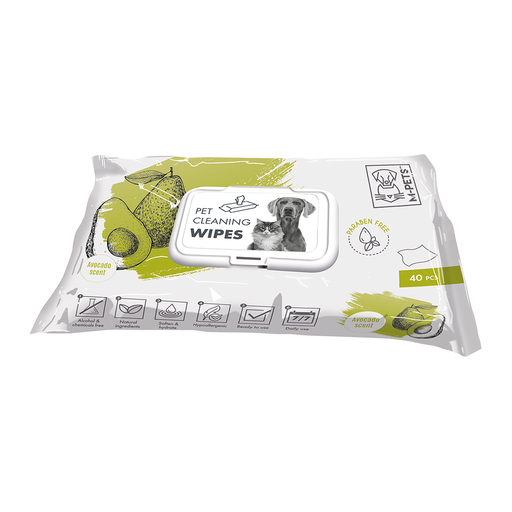 [6953182736813] M-PETS Pet Cleaning Wipes Avocado 40pcs