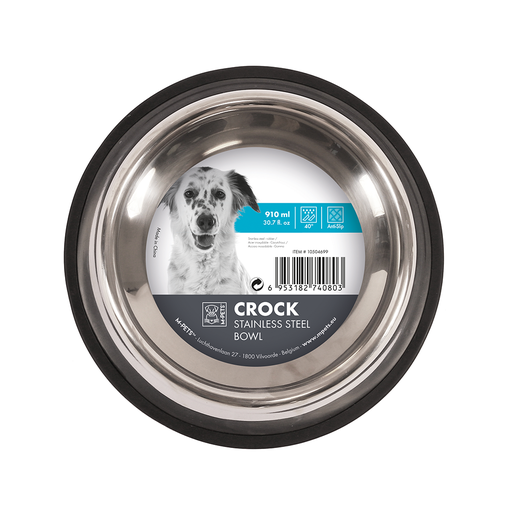 [6953182740803] M-PETS Crock Stainless Steel Bowl Large