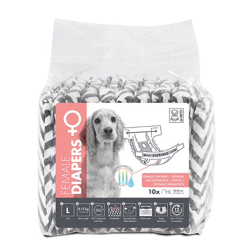 [6953182735571] M-PETS Female Dog Diapers Large 10 Pack