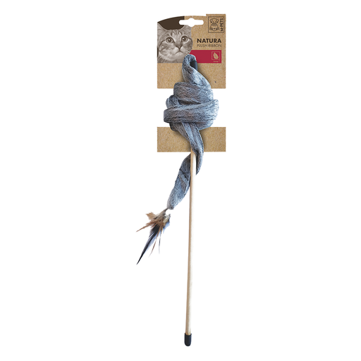 [6953182710998] M-PETS Natura Plush Ribbon Cat Wand
