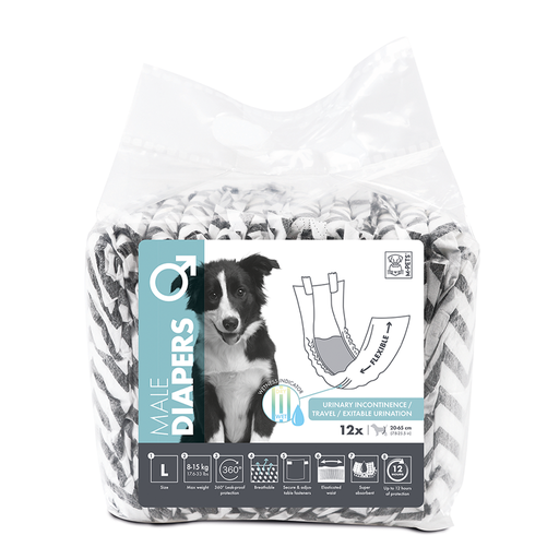 [6953182735526] M-PETS Male Dog Diapers Large 12pack