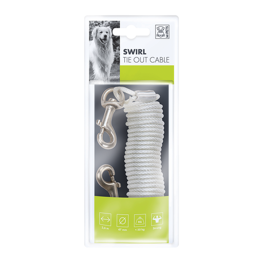 [6953182715481] M-PETS Swirl Tie Out Cable 3.6M