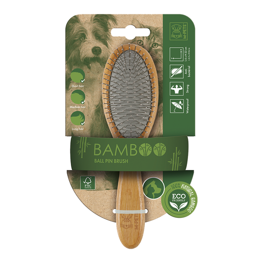 [6953182738398] M-PETS Bamboo Ball Pin Brush