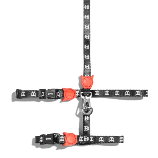 [7898582515875] Zee.Cat Skull 2.0 Harness & Leash Set