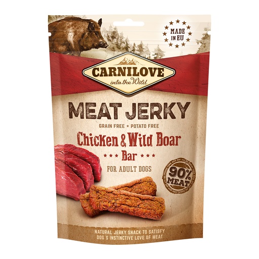 [8595602552023] Carnilove Jerky Snack Chicken & Wild Boar Bar 100gm