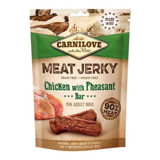[8595602552016] Carnilove Jerky Snack Chicken with Pheasant Bar 100gm