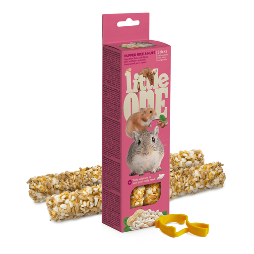[4602533784462] Little One Sticks for Hamsters Rats Mice and Gerbils with Puffed Rice and Nuts 2x55gm