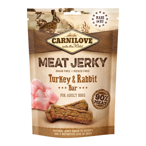 [8595602552009] Carnilove Jerky Snack Turkey & Rabbit Bar 100gm
