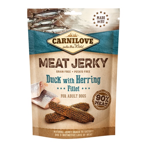 [8595602551972] Carnilove Jerky Snack Duck with Herring Fillet 100gm