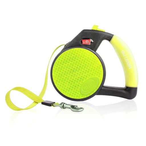 [19962072345] Wigzi Reflective Tape Gel Handle Leash Yellow Large