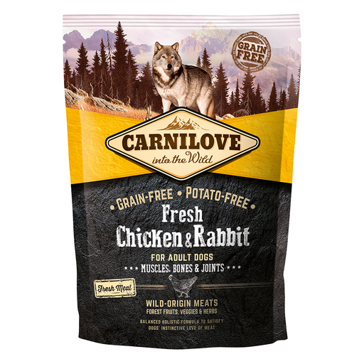 [8595602527502] Carnilove Fresh Chicken & Rabbit for Adult Dogs 1.5kg