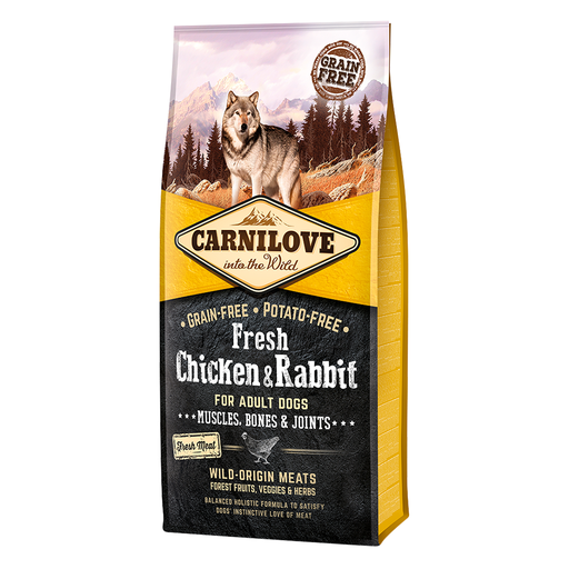 [8595602527526] Carnilove Fresh Chicken & Rabbit for Adult Dogs 12kg
