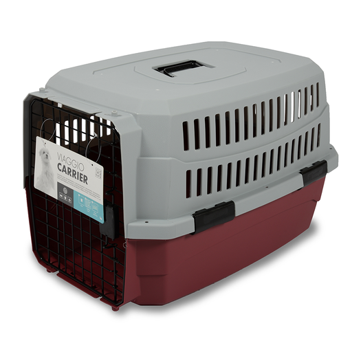 [5415341006317] M-PETS Viaggio Carrier Red / Grey Medium 68x47.6 x 42cm