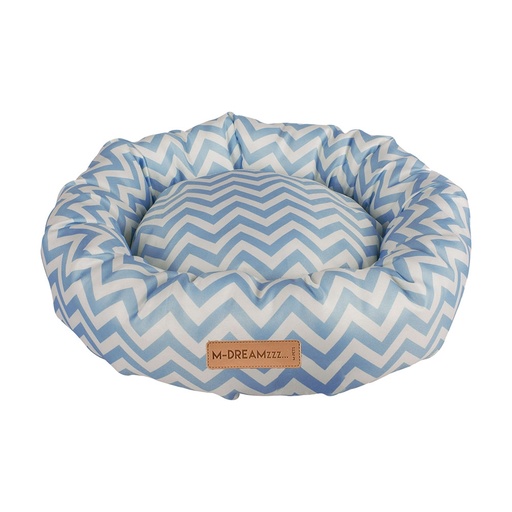 [6953182710233] M-PETS Tasmania Round Cushion Blue / White