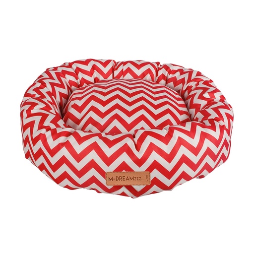 [6953182710240] M-PETS Tasmania Round Cushion Red / White