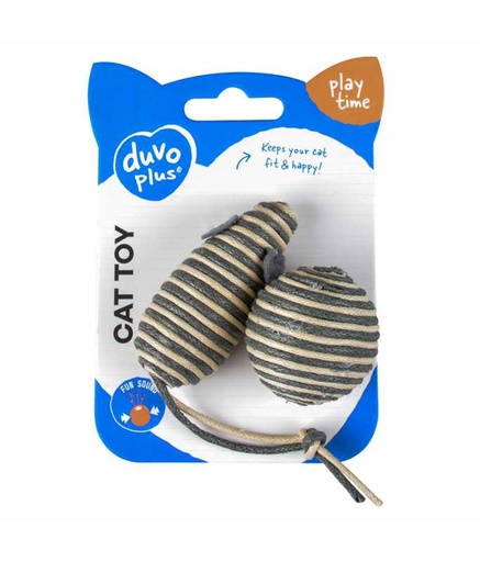 [LR12100] Duvo+ Rope Mouse & Ball Grey 17.5x3.5x2.5cm  2pcs