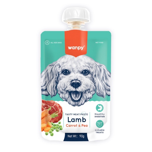 [RA-65] Wanpy Tasty Meat Paste Lamb Carrot & Pea for Dog 90gm