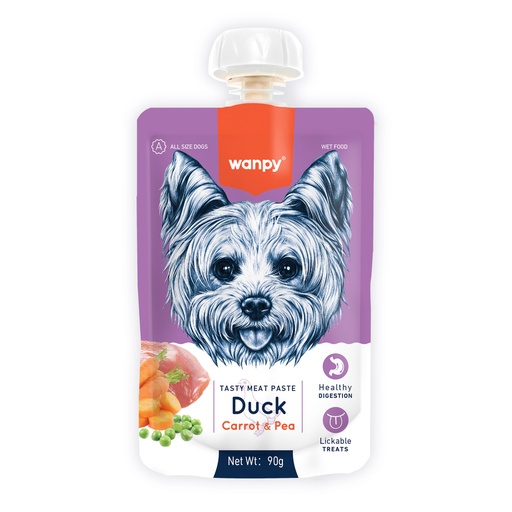 [RA-63] Wanpy Tasty Meat Paste Duck Carrot & Pea for Dog 90gm