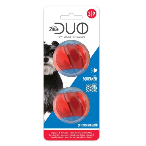 [HA96285] Zeus Duo Ball, 5cm with Squeaker, 2pk
