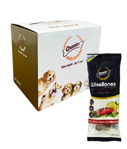 [GN07806] Gnawlers Wisebones Salmon With Lemon Small 15gm