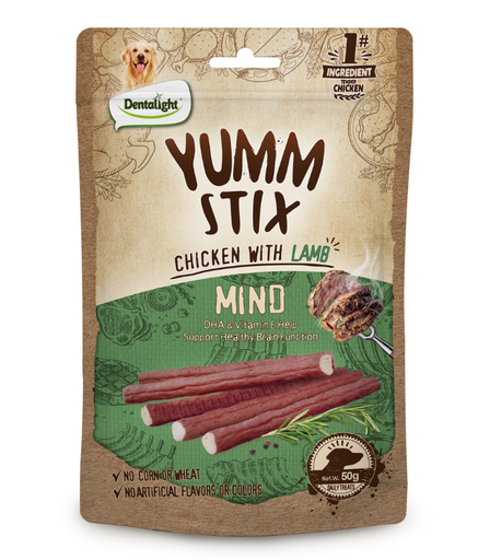 [DL10837] Dentalight Yumm Stix Dog Treat Chicken With Lamb 50gm