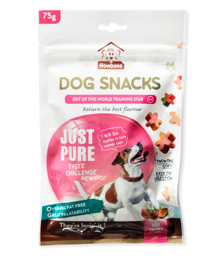 [HB06397] Howbone Training Star Dog Snack Mix Meaty Flavour 75gm