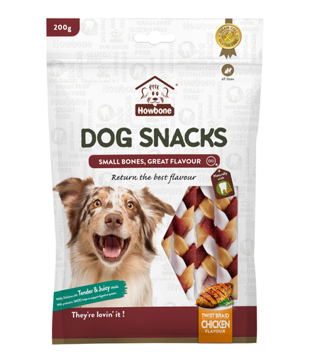 [HB10318] Howbone Dog Snack Twist Braid Chicken Flavour 200gm