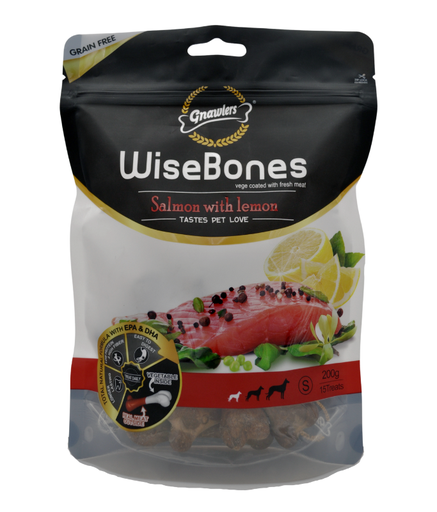 [GN07615] Gnawlers Wisebones Salmon With Lemon Small 15pcs 200gm