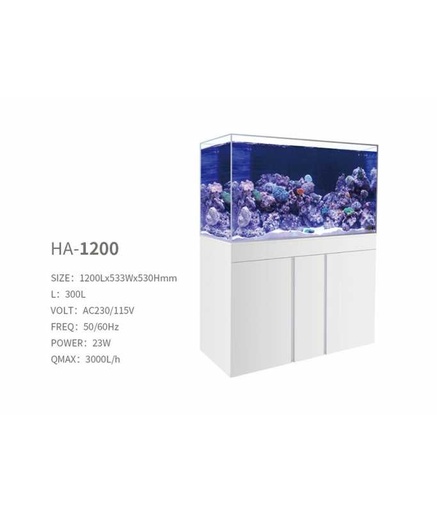 [BYHA-1200] Boyu Marine Aquarium Tank & Cabinet Set White Bottom Filtration System 120x53.3x53cm