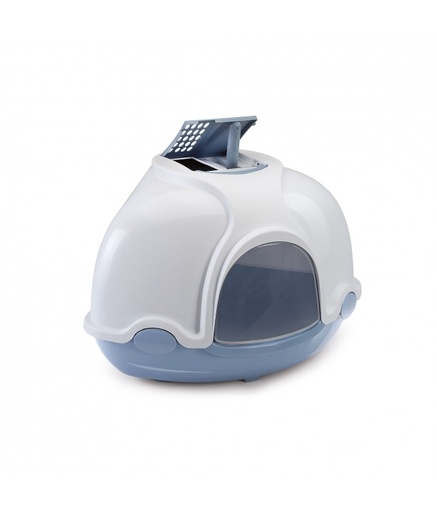 [IM84383] IMAC Ginger Hooded Corner Shaped Cat Litter Box Blue