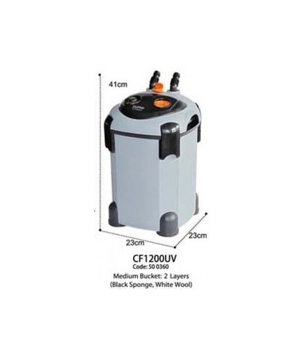 [FDCF1200] KW Zone Dophin Canister Filter With UV[Max Output - 1200L/H Model - FDCF1200]