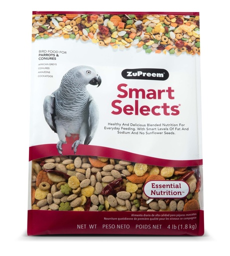 [ZU33040] Zupreem Smart Selects Parrots & Conures 4LB