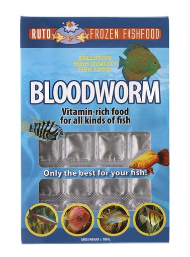 [RU90200] 3F & Ruto Frozen Bloodworm Blister Frozen Fish Food 100gm