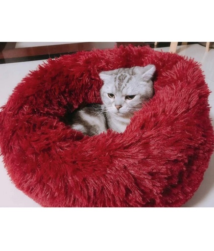 [2020111401532] Pado Pet Fluffy Donut Cushion - Red