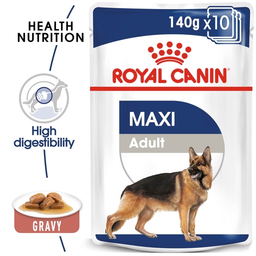 [RO270130] Royal Canin SHN Size Health Nutrition Maxi Adult Wet Food Pouches Dog Food 10x140gm