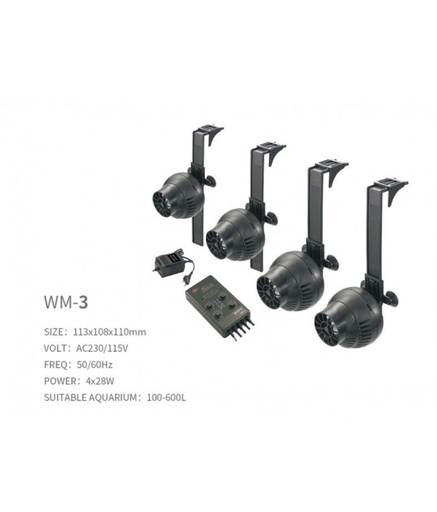 [BYWM-3] Boyu WM-Series Flow Pump Wave Maker 4x28W / 100-600 / 85x78x84mm