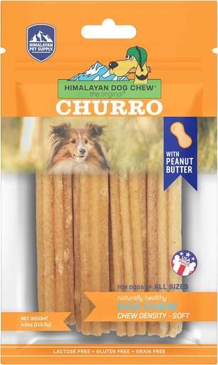 [12891] Himalayan Pet Supply Dog Chew Churro With Peanut Butter For Dogs 113.3gm
