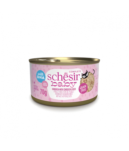 [SCINV21111003] Schesir Baby Kitten Canned Wholefood Chicken With Chicken Liver 70gm
