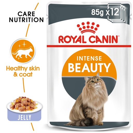 [RO310540] Royal Canin FCN Feline Care Nutrition Intense Beauty Jelly Wet Cat Food 12x85gm