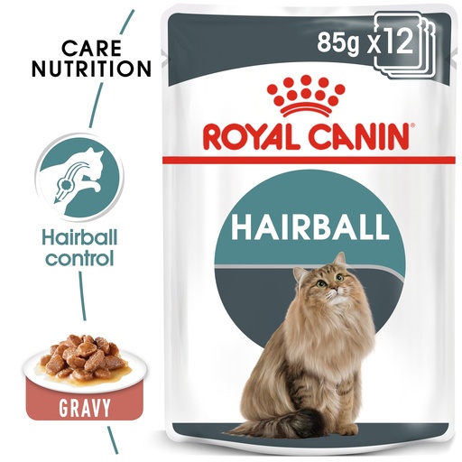[RO237450] Royal Canin FCN Feline Care Nutrition Hairball Gravy Wet Cat Food 12x85gm