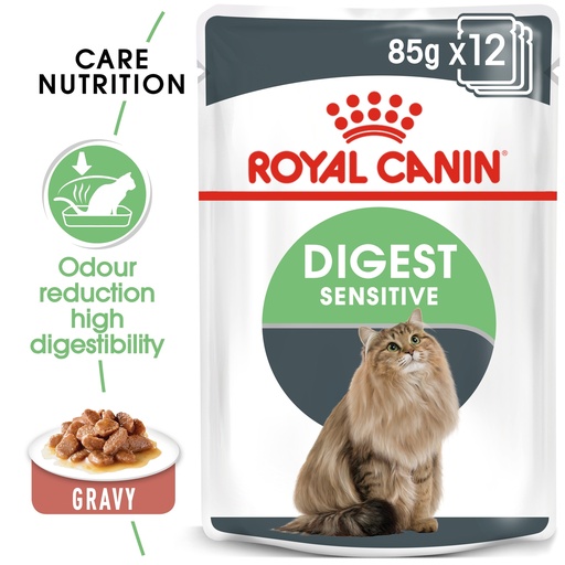 [RO310480] Royal Canin FCN Feline Care Nutrition Digest Sensitive Gravy Wet Cat Food 12x85gm