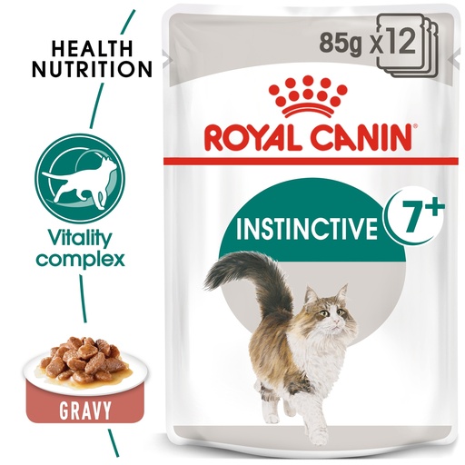 [RO237190] Royal Canin FHN Feline Health Nutrition Instinctive +7 Gravy Wet Cat Food 12x85gm