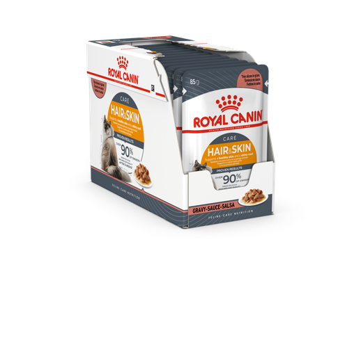 [RO310520] Royal Canin FCN Feline Care Nutrition Hair & Skin Gravy Intense Beauty Wet Cat Food 12x85gm