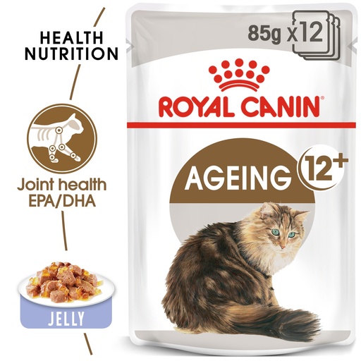 [RO237610] Royal Canin FHN Feline Health Nutrition Ageing +12 Jelly Wet Cat Food 12x85gm