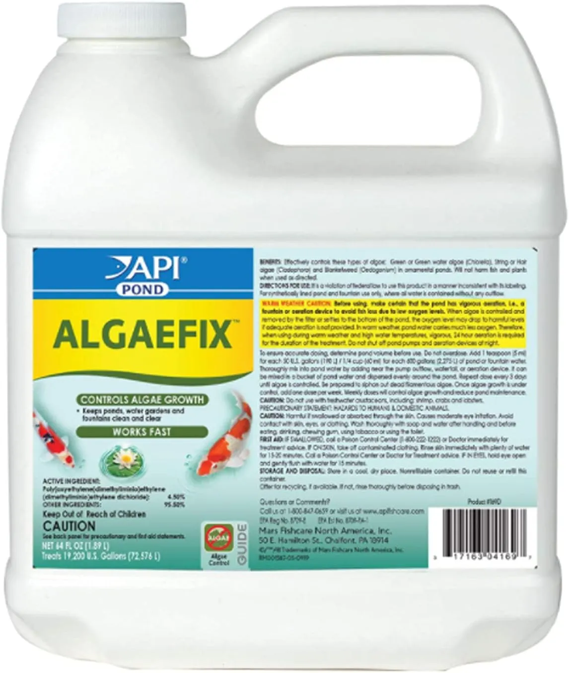 API Pond AlgaeFix 64oz / 1.89L Control Green Bloom & Hair Algae ...