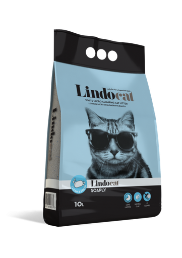 [LI3RACLC-TS10LCSO] LindoCat White Bentonite Soaply 10L Cat Litter
