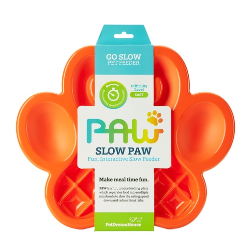 [PDHF001] PetDreamHouse Paw Slow Feeder Orange